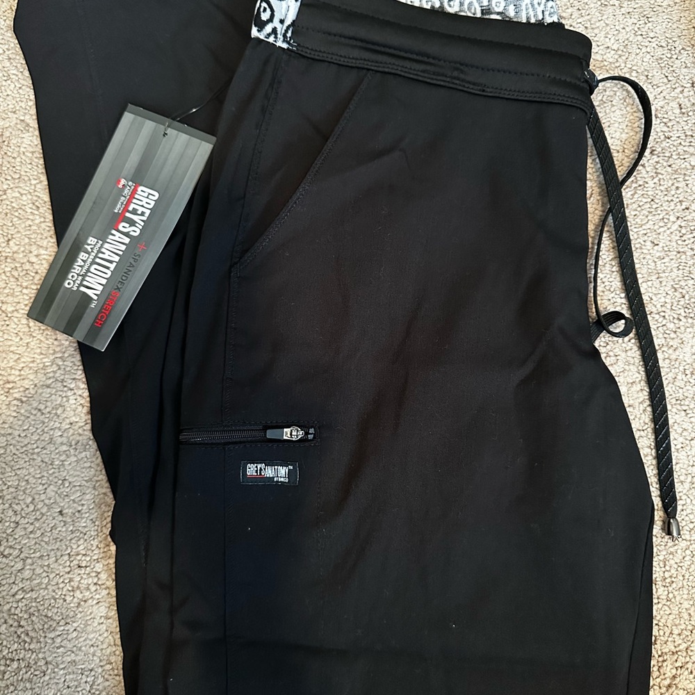 Grey's Anatomy Black Scrub Pants with Zipper Pocket